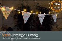 Solar Flamingo Bunting, 2.9 m (Pack of 1), Pink/White