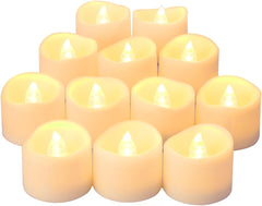 12-Pack Flickering Flameless Candles – Realistic Battery Operated with Warm White Light