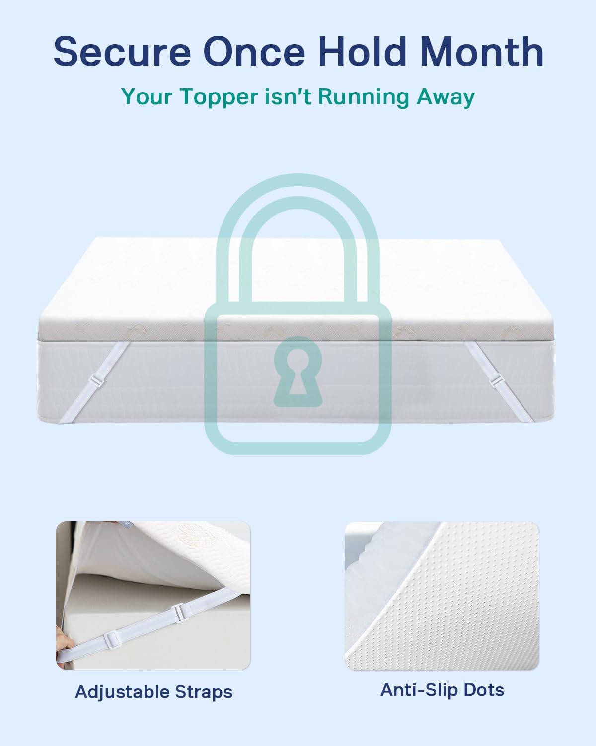 Double Bed Mattress Topper Pad – Thick Comfort Layer with Washable Cover, Certified