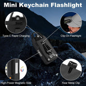 flintronic Small Torch, USB C Rechargeable Mini EDC Torch, COB Work Light with Buckle Clip and Magnetic Base, Super Bright Flashlight for Outdoors Camping, Hiking, Emergency, Workshop, Repair [Energy Class A+++]