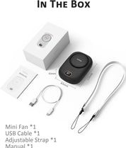 Handheld Mini Fan - Rechargeable Personal Eyelash Fan With Strong Airflow, LED Smart Display, 3 Speed for Desk, Home, Travel, Office, Outdoor (Black)