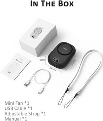Handheld Mini Fan - Rechargeable Personal Eyelash Fan With Strong Airflow, LED Smart Display, 3 Speed for Desk, Home, Travel, Office, Outdoor (Black)