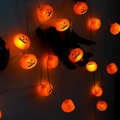 Halloween Pumpkin String Lights 9.8Ft 20 LED Battery Powered Indoor Outdoor Decor