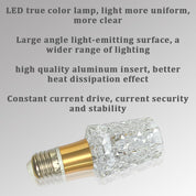 Acrylic Crystal Bulb 5W Edison Screw Light 85-265V, 6000K White Light, E27 Base Professional Decorative lamp (1 Count E27-B014) [Energy Class F]