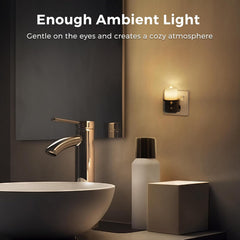 2 Pack Flameless LED Candle Plug-in Night Light, Vintage Design, 0-100LM Dimmable, 3000K Warm White, Dusk to Dawn Sensor
