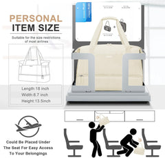 Women’s Travel Gym Duffel Bag 45x36x20 – Cabin, Weekend & Hospital Bag with USB Port