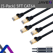 CAT6A/CAT7 RJ45 Ethernet Patch Cable 1.5M 5-Pack