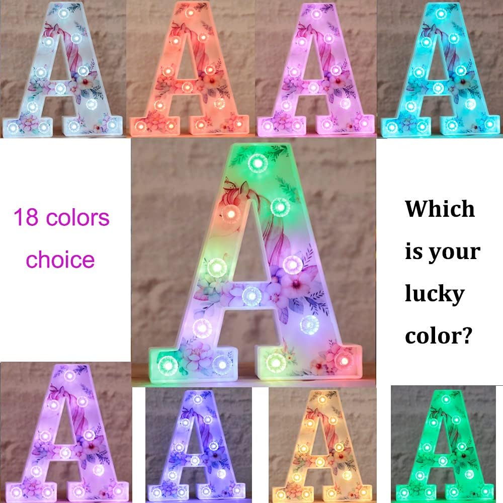 Unicorn LED Letter Light Q 18 Color Remote