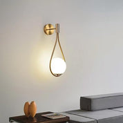 Modern Golden Bronze Wall Sconce - Water Drop Design Glass Globe Light
