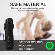 1L Sports Water Bottle – BPA-Free Tritan Leakproof Bottle with Filter & Flip Top, Black