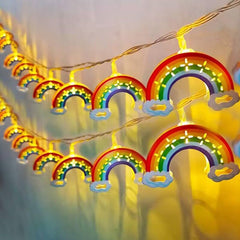 10 LED Rainbow String Lights for Kids Bedroom Battery Powered 5FT Children's Room Decoration Fairy Lights