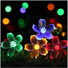 Solar String Lights Outdoor Solar Patio Lights 8 Modes Solar Powered Fairy String Lights, Waterproof String Lights for Patio, Lawn, Garden, Wedding, Party, Holiday Decor (50 LED Warm White Flower)