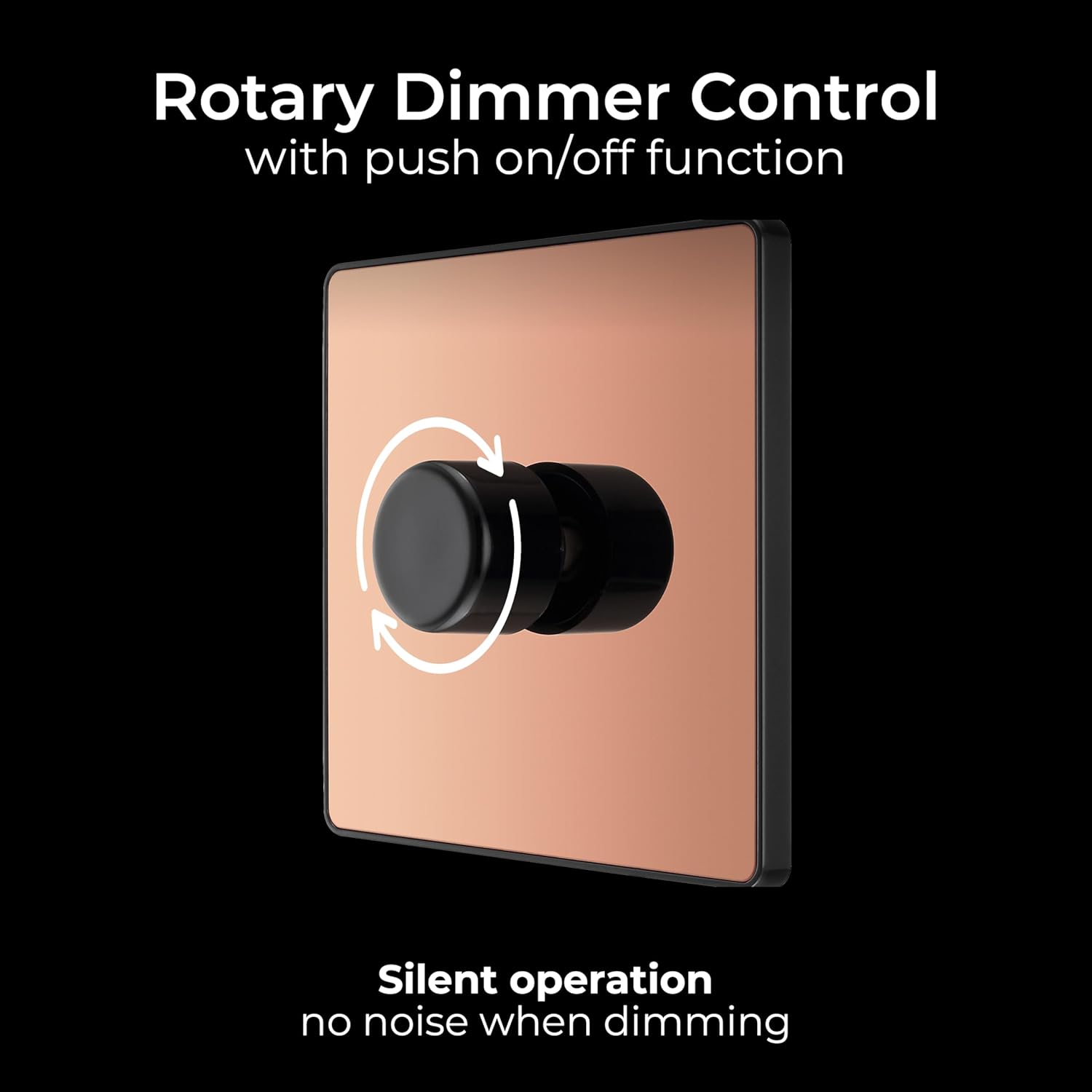 BG Electrical Intelligent Single Wall Dimmer Switch, 2 Way, Screwless Front Plate, Evolve, Polished Copper, 200W, PCDCP81B