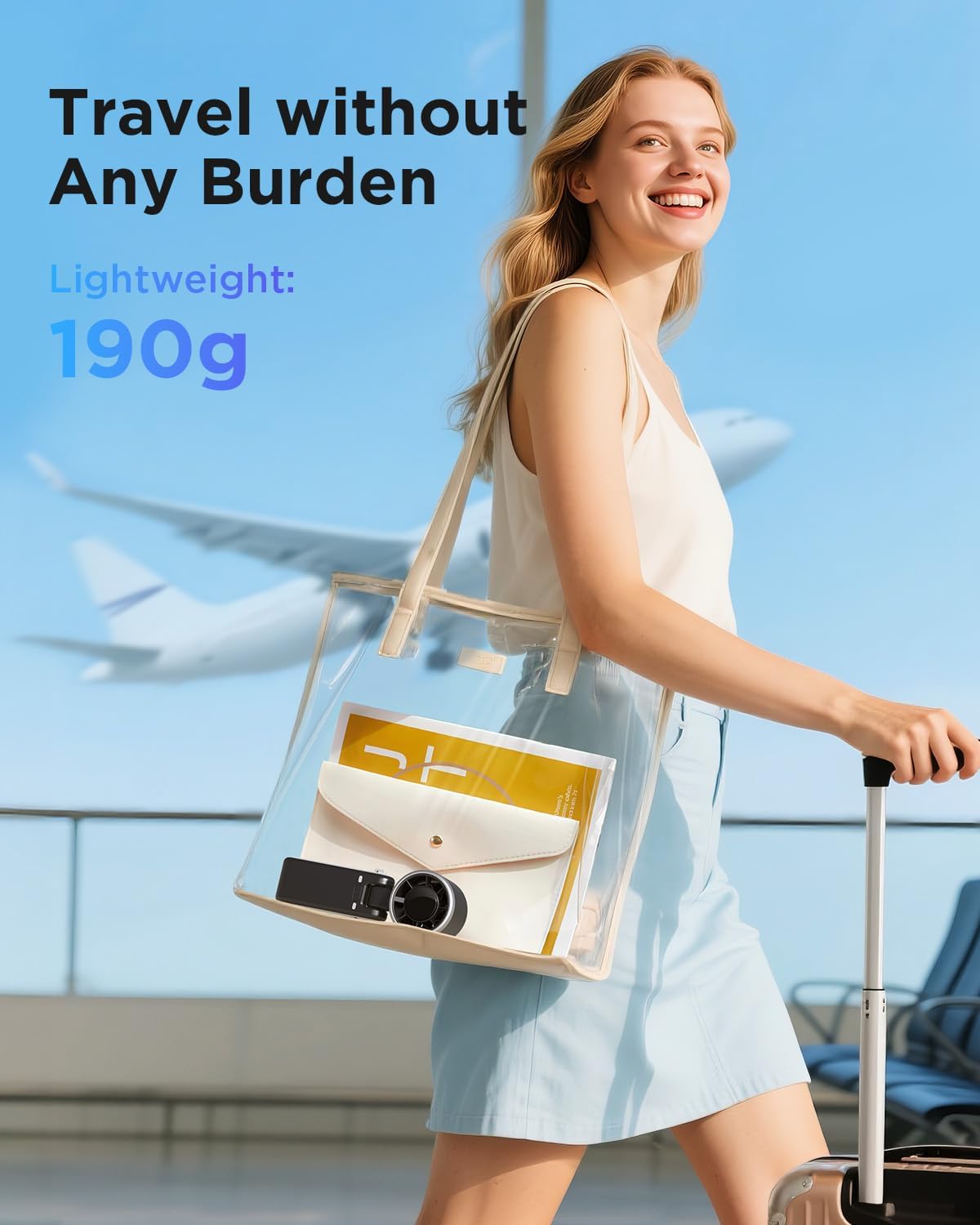 EasyAcc Portable Handheld Fan, 3 IN 1 Hand Fan, Turbo Fan Powerful 5 Speeds 4000 Battery Capacity 180°Foldable USB-C Rechargeable Personal Pocket Hand Held Fan for Travel/Outdoor/Home/Office