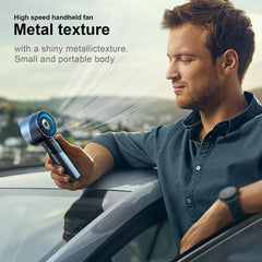 Handheld Fan,Ultra-Portable 7000 RPM Turbo Mini Fan with 16H Battery,4-Speed USB Rechargeable Metal Design | Pocket Fan for Travel/Outdoor/Home/Office,Gift for Men & Women (Alloy Construction)