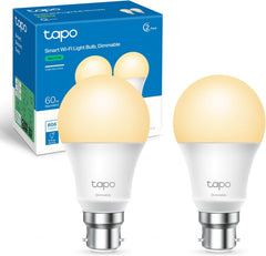 Tapo WiFi Smart Bulb B22, 8.7W, Dimmable Warm White, Works with Alexa & Google Home