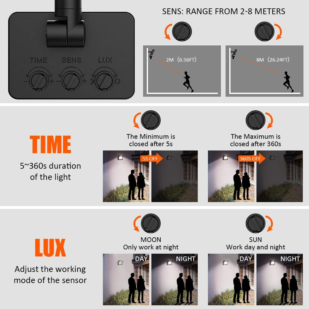 10W LED Floodlight Security Light with PIR Motion Sensor IP65 Outdoor