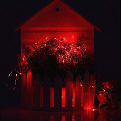 Battery Powered Red Fairy String Lights 3M with 30 LEDs – Copper Wire Decorative Lights