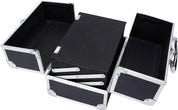 Makeup Vanity Travel Organizer Box with Mirror, Black Portable Beauty Cosmetic Case