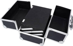 Makeup Vanity Travel Organizer Box with Mirror, Black Portable Beauty Cosmetic Case