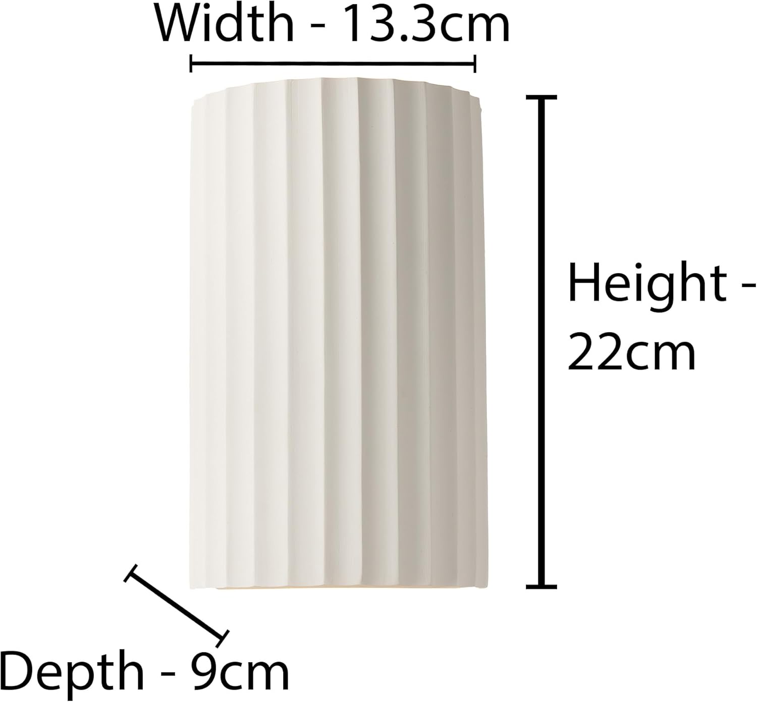 Modern Up and Down Wall Light – Dual GU10 Bulbs with White Ceramic Paintable Wave-Pattern Shade for Living Room, Kitchen, Bedroom, or Hallway