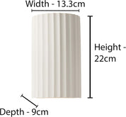 Modern Up and Down Wall Light – Dual GU10 Bulbs with White Ceramic Paintable Wave-Pattern Shade for Living Room, Kitchen, Bedroom, or Hallway