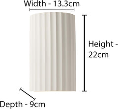 Modern Up and Down Wall Light – Dual GU10 Bulbs with White Ceramic Paintable Wave-Pattern Shade for Living Room, Kitchen, Bedroom, or Hallway