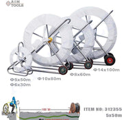 Fiberglass Duct Rodder 5x50M with Steel Stand and Brake