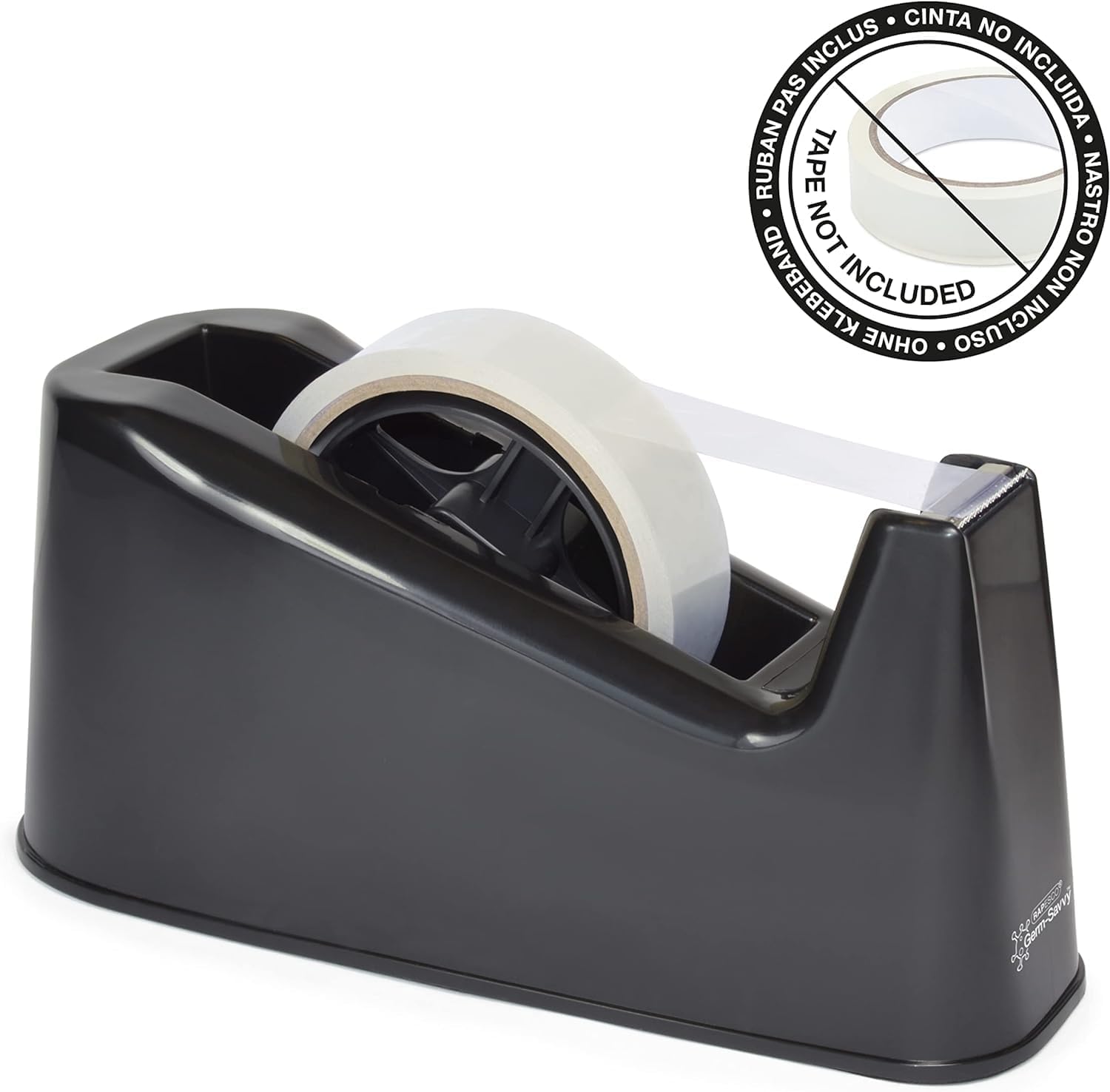Germ-Savvy Antibacterial Heavy Duty Tape Dispenser – 500 Type, Black