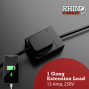 10M Extension Cord Power Cable Lead with UK Plug, Single Socket, 13A Mains Supply