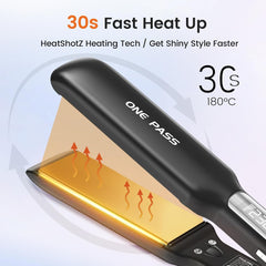 Professional Hair Straightener 42mm Wide Titanium Plates, Negative Ion, 11 Temps