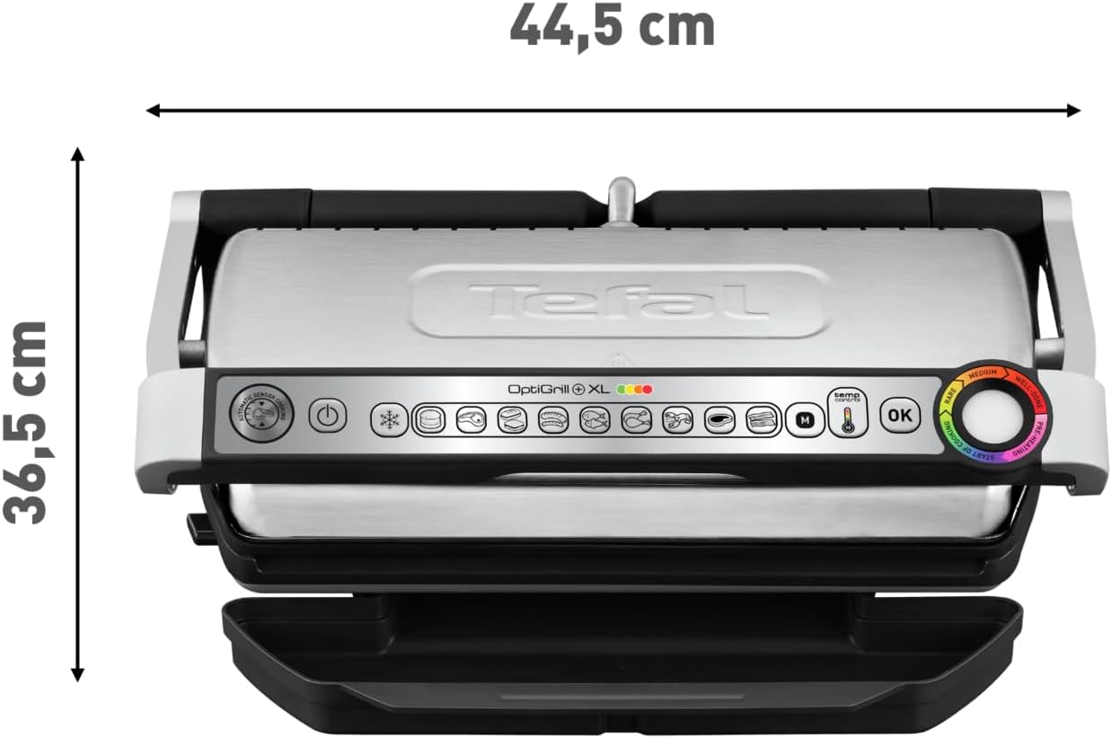 OptiGrill Plus XL Electric Grill – 9 Auto Cooking Programs, Non-Stick Removable Plates, Stainless Steel