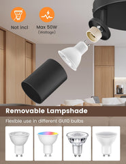 Removable lampshade with GU10 bulb compatibility in a home setting