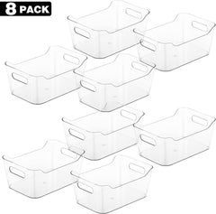 Tiawudi 8 Pack Plastic Storage Bins – Multi-Use Pantry & Home Organizer Containers