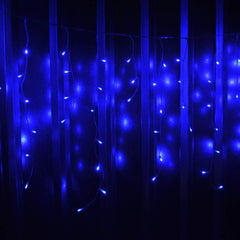 Waterproof BLUE Icicle Christmas Fairy Lights 120 Lights 4 Metres Wide plus Long Lead Cable - Safe Voltage (120 Lights 4M)