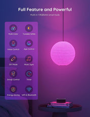 RGBWW Smart B22 WiFi Light Bulbs 9W 800LM 4 Pack