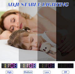 LED Digital Alarm Clock – Large Display, Snooze, Temperature, Date, Brightness Adjustable