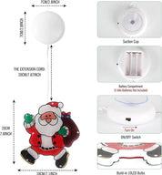 XINFTEUE Lighted Santa Christmas Window Silhouette – Warm White Battery Operated
