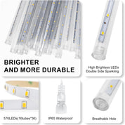 PEMOTech 16-Tube 576 LED Meteor Shower Lights Outdoor Cool White