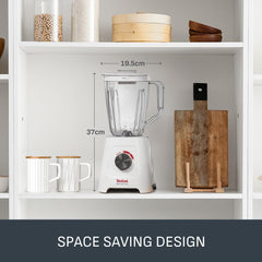 Tefal Blendforce II 600W Blender, 2L Jug, 4 Blades, 2 Speeds + Pulse, White BL420140