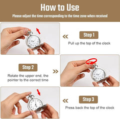 Modern Quartz Pocket Watch with Chain – Roman Numerals, Elegant Gift for Men