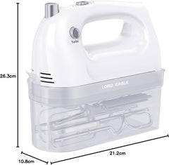 400W Hand Mixer Electric Whisk – 5 Speeds, Turbo Boost & Eject Button, 5 Accessories for Baking Cake, Egg & Cream