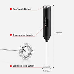 Milk Frother Handheld Electric Foam Maker Coffee Drink Mixer Wand