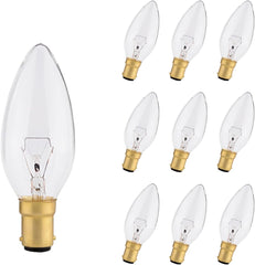 10 Pack B15 Candle Bulbs 25W SBC Dimmable Soft Warm White 2700K 260 Lumens by Fancibuy