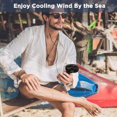 EasyAcc Handheld Fan, Portable USB Fan [Powerful Wind & Quick Cool] Up to 17H 4 Speeds Personal Fan with One Touch Power Off Rechargeable Battery Foldable Adjustable for Home Office Travel-Black