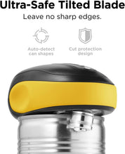 Kitchen Mama One-to-Go Electric Can Opener – One-Touch Operation, Auto-Stop, Smooth Edge, Battery Operated, Yellow