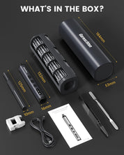 78-in-1 Mini Electric Screwdriver Set with 5 Precision Torque Settings, Magnetic Storage, LED Light & USB-C Charging, Cordless Screwdriver Set for Phone Camera Laptop Watchs Drone
