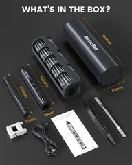 78-in-1 Mini Electric Screwdriver Set with 5 Precision Torque Settings, Magnetic Storage, LED Light & USB-C Charging, Cordless Screwdriver Set for Phone Camera Laptop Watchs Drone