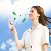 Handheld Mini Powerful Small Fan Personal Portable Fan Speed Adjustable USB Rechargeable Cooling for Kids Girls Woman Home Office Outdoor Travel(pink)