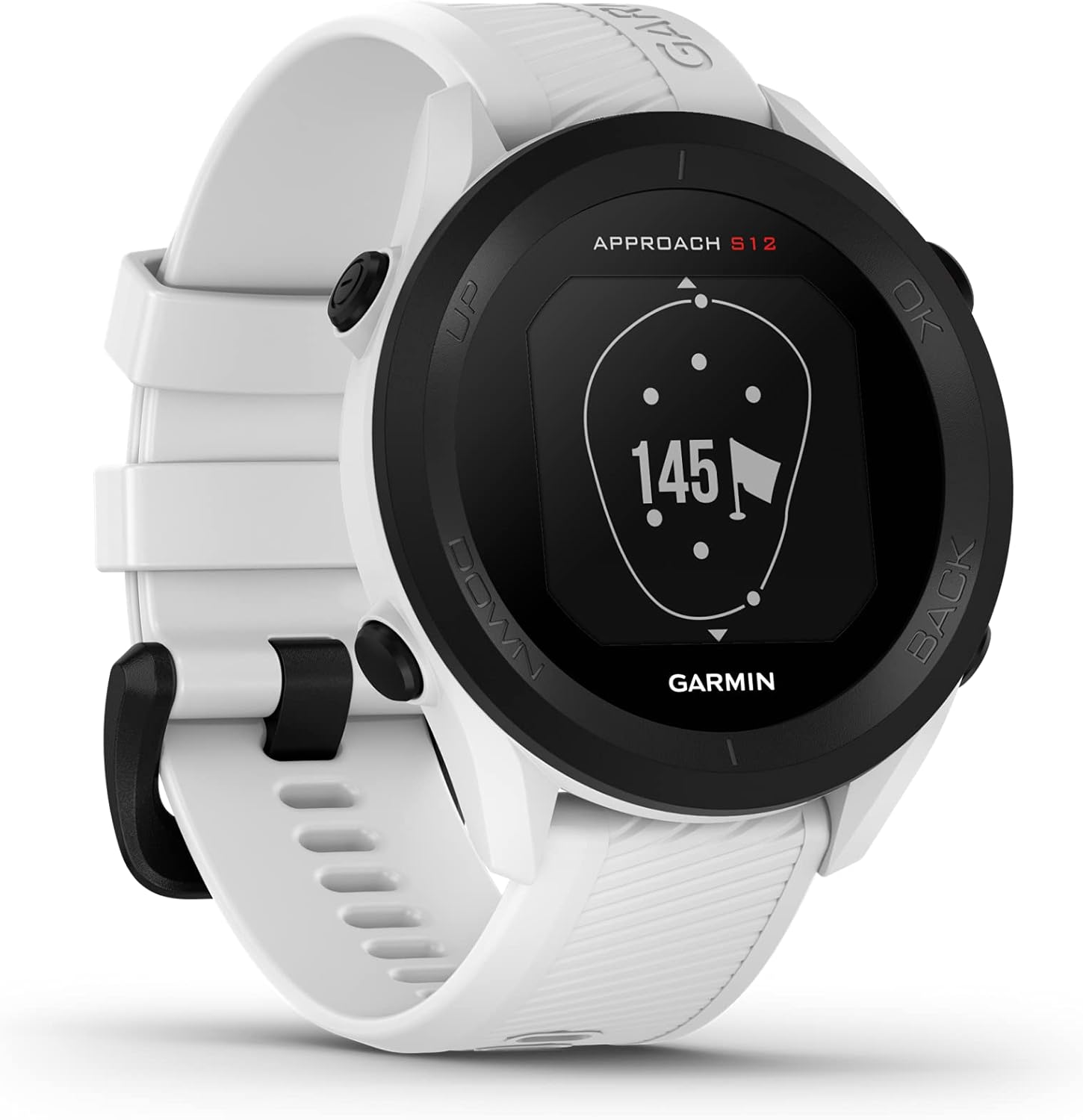 Approach S12 GPS 44mm Golf Watch – 43,000 Courses, On-Course Features, 30-Hour GPS, White